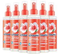 Schauma Cuidado en aerosol Stronger for Longer (6 x 200 ml), acondicionador en spray que ayuda a desenredar el cabello, acondicionador con protección contra el calor hasta 230 °C, acondicionador para