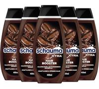 Schauma XTRA - Champú de cafeína para el cabello (5 x 400 ml), champú para el cabello ayuda a prevenir la caída del cabello, champú con cafeína activa la raíz del cabello en cabellos débiles y