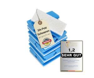 SCHAUMEX® Juego de 10 esponjas de Limpieza Suaves, Lavables, con Fieltro y Mango Hueco | Esponjas para Fregar Que no Rayan | Estropajos para Limpieza en la Cocina & baño