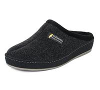 SCHAWOS Zapatilla de Hombre en Fieltro 6030 - Pantufla cálida con forro de lana y suela firme, negro (24 W), 41 EU