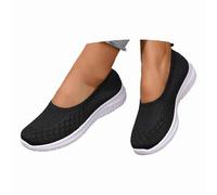 Schecker Mujer Sandalias Cerradas Y Ortopédicos Sneakers Clásicos Slip-On, Para Todas Las Estaciones: Se Pueden Llevar En Primavera, Verano Otoño Zapatos Cómodos Casuales Con Mesh Transpirable Nero