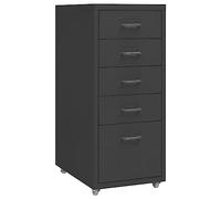 Schedario Mobile Antracite 28x41x69 cm in Metallo