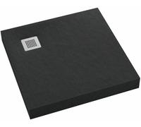 Schedpol New Horizons Black Stone plato de ducha cuadrado 80x80 cm negro 3.3300/C/ST-M2