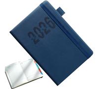 Schedule Book, 2026 Planner, A5 Notebook, Vertical Stripes, Strap Closure, English Journal, Durable Cover, Portable Size, Daily Organizer, Perfect for Fitness, Business Trips, School, 21.5x14.5cm