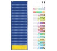 Schedule Hanging Daily Schedule Pocket Chart 15+1 With Dry-erase Pens | Educational Charts for Classroom Office Home Preschool Activity Schedule Pocket Chart, Scheduling Pocket Chart