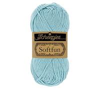 Scheepjes 1592-2432 Softfun Hilo de algodón, 2432 azul claro, 1 x 50 g