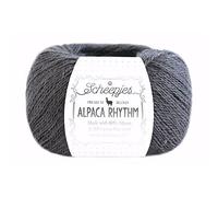 Scheepjes Alpaca Rhythm 1x25g - 665 Hip Hop, Gris, Hilo de Alpaca y Lana Extra Fina