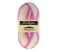 Scheepjes Arcadia Striped 100g - 914 Sonoran, Hilo en Rosa, Azul y Verde