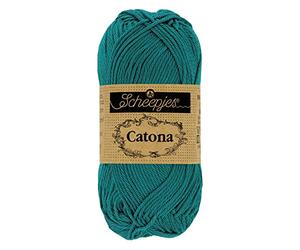 Scheepjes Catona 25g - 401 Azul Oscuro, Hilos de Tejer y Crochet Pack de 20