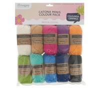Scheepjes Catona Colour Pack 10x25g - Cóctel Tropical, Rosa, Azul, Naranja