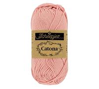 Scheepjes Catona hilo de algodón 50 g, color 408 rosa antiguo, 1 unidad