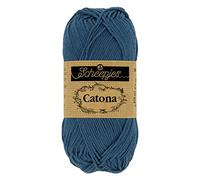 Scheepjes Catona 50 g - hilo de algodón para ganchillo y punto azul marino claro (164) - 1 unidad