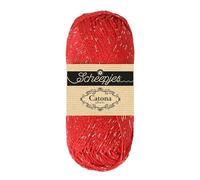 Scheepjes Catona Shine 1x50g - 115-S Rojo Intenso - Plata