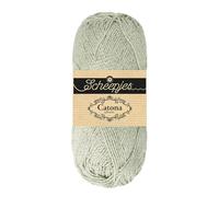 Scheepjes Catona Shine 1x50g - 172-S Plata Clara - Hilo Plateado para Tejer y Crochet