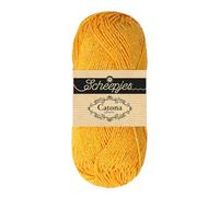 Scheepjes Catona Shine 1x50g - Oro Amarillo 208-G - Hilo de Ganchillo y Tejido