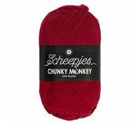 Scheepjes Chunky Monkey Aran - Ovillo de lana de 100 g, acrílico antibolitas, suave e hipoalergénico para tejer y hacer ganchillo, mantas, juguetes y prendas (cardenal 1246)