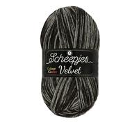 Scheepjes Colour Crafter Velvet - Hilo acrílico 841 Kelly (100 g), color negro y gris