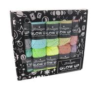 Scheepjes Glow Up Colour Pack 10x25g - Rosa, Amarillo, Verde Hilos de Ganchillo y Tejido