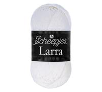 Scheepjes Larra 1x50g 07310 Algodón Mercerizado Blanco para Tejer y Crochet