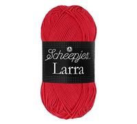 Scheepjes Larra 1x50g - 07439 Rojo Algodón Mercerizado para Tejer y Hacer Ganchillo