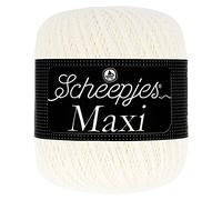 Scheepjes Maxi 100g - 105 Blanco de Novia, Hilo de Algodón Mercerizado
