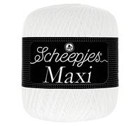 Scheepjes Maxi 1x100g - 106 Blanco Nieve, Hilos de Tejer y Ganchillo