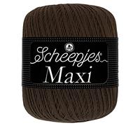 Scheepjes Maxi 6x100g - 881 Marrón, Hilo de Algodón Gemercerizado para Tejer y Crochet