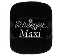 Scheepjes Maxi Hilo, 100% algodón Mercerizado, 110 Jet Black, 10x100g, 10