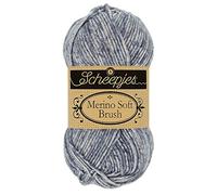 Scheepjes Merino Soft Brush 1x50g - 253 Potter, Púrpura y Ecru Hilo de Tejer y Ganchillo
