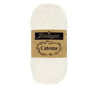 Scheepjes - Ovillo de lana Scheepjes Catona 105, color blanco, 1 x 50 g