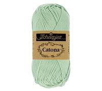 Scheepjes - Ovillo de lana Scheepjes Catona 402, color verde plateado, 1 x 50 g