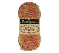 Scheepjes Río lavado Hilo, 78% algodón 22% acrílico, Verde/Rojo/Rosa, Talla Única