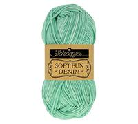 Scheepjes Softfun Denim 1x50g - 516 Verde, Hilo para Tejer y Ganchillo