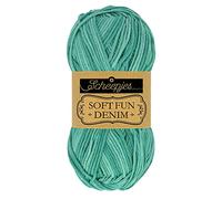 Scheepjes Softfun Denim 1x50g - 517 Verde, Hilos para Tejer y Crochet