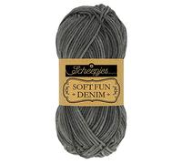 Scheepjes Softfun Denim 50g - 502 Gris, Hilo para Tejer y Crochet