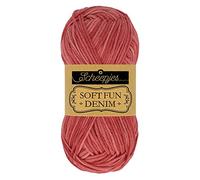 Scheepjes Softfun Denim 50g - 514 Rood, Katoen en Acryl Haak- en Breigarens