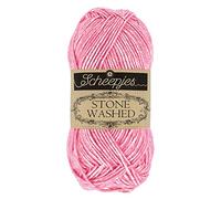 Scheepjes Stone Washed hilo mezcla algodón y acrílico 1 unidad de 50 g - 836 Turmalina (rosa)