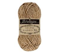 Scheepjes Stone Washed XL hilo 50 g unidad - 844 Boulder Opal marrón, mezcla de algodón y acrílico