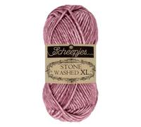 Scheepjes Stone Washed XL Yarn, 70% algodón 30% acrílico, 848 Corundum Ruby, 1x50g