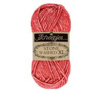 Scheepjes Stone Washed XL Yarn, 70% algodón, 30% crilenka, 863 Carnelian, 1x50g