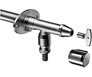 Schell Juego de válvulas de pared exterior Polar II, resistente a las heladas con aireador, cromo mate, 039960399