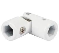 Schellenberg 11108 Articulación universal con dos fijaciones hexagonales, 10mm, blanco, Hexa/Hexa