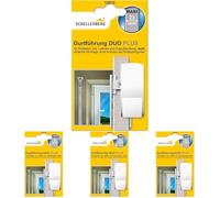 Schellenberg 15670 Guía de correa de persiana enrollable con apertura, excluidor de corrientes de aire y rodillo guía de la cinta DUO PLUS Maxi, blanco (Paquete de 4)