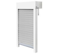 Schellenberg 39052 39052-Juego Ventana, Sistema de persiana Enrollable, PVC, 75 x 75 cm, Color Blanco/Gris, se Puede acortar en Altura, Ancho, Incluye Aislamiento EPS y Accesorios para Montaje en casa