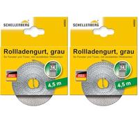 Schellenberg 44502 Cinta de persiana Enrollable 14mm, 4,5m, Gris (Paquete de 2)