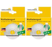 Schellenberg 44503 Cinta de persiana Enrollable 14mm, 4,5m, Blanco, 14 mm x 4,5 m (Paquete de 2)