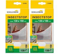 Schellenberg 51003 Mosquitera de protección elástico para Ventanas, Lavable, Montaje rápido y Sencillo Desde el Interior, sin taladros, Incluye Banda de fijación, Blanco, MAX. 130 x 150 cm