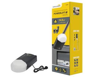 Schellenberg Motor para puertas de garaje Powerlift 800 N, Superficie máxima de la puerta 14 m², fuerza de tracción 800 N, Incluye 2 transmisores manuales de 4 canales de 433,92 MHz, 60302