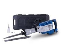 Scheppach AB1900 - Martillo de demolición (60 J, potencia de impacto, 2000 ppm, 1900 W, 390 mm, incluye cincel puntiagudo y plano y caja de transporte, con cable)