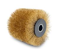 Scheppach Cepillo de alambre de latón para máquina satinada MRS1300 | 100 mm de ancho - 120 mm de diámetro | para diferentes superficies de madera, piedra y metal | rodillo abrasivo adecuado para